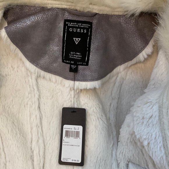 Guess Faux-Leather Coat with Hem - Picture 4 of 4